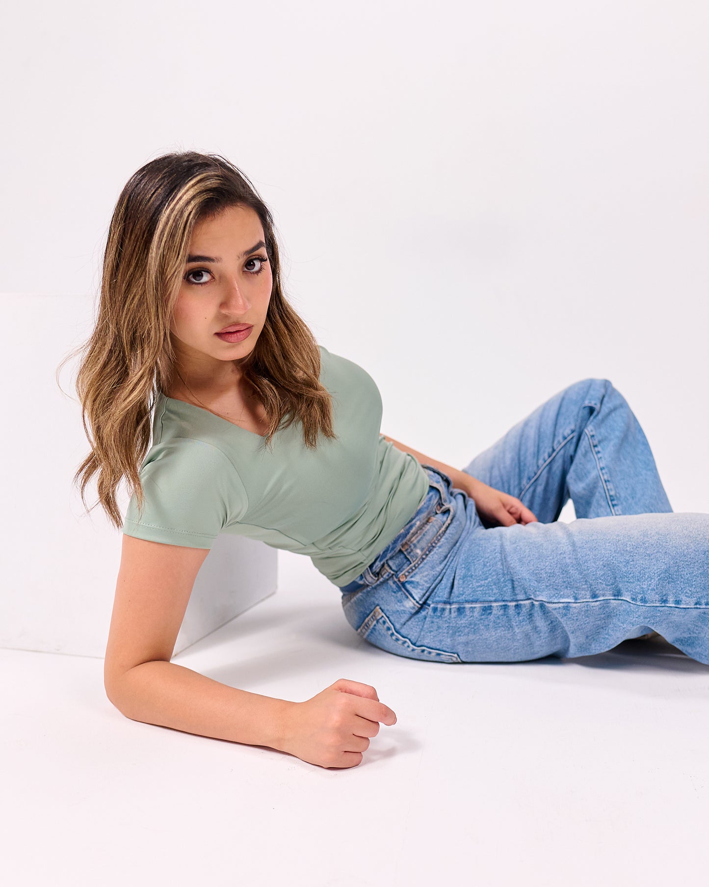 MINT GREEN SQUARE NECK SHORT SLEEVE