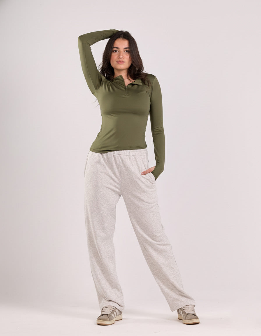 HIGH NECK ZIPPER LONG SLEEVE