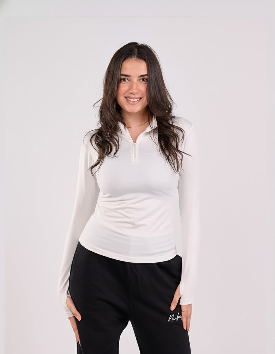 HIGH NECK ZIPPER LONG SLEEVE