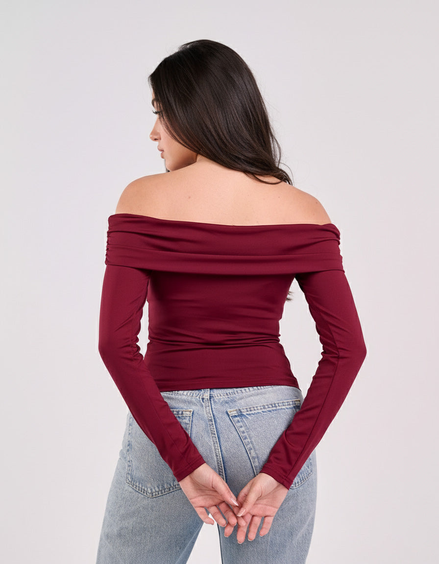 OFF SHOULDER LONG SLEEVE