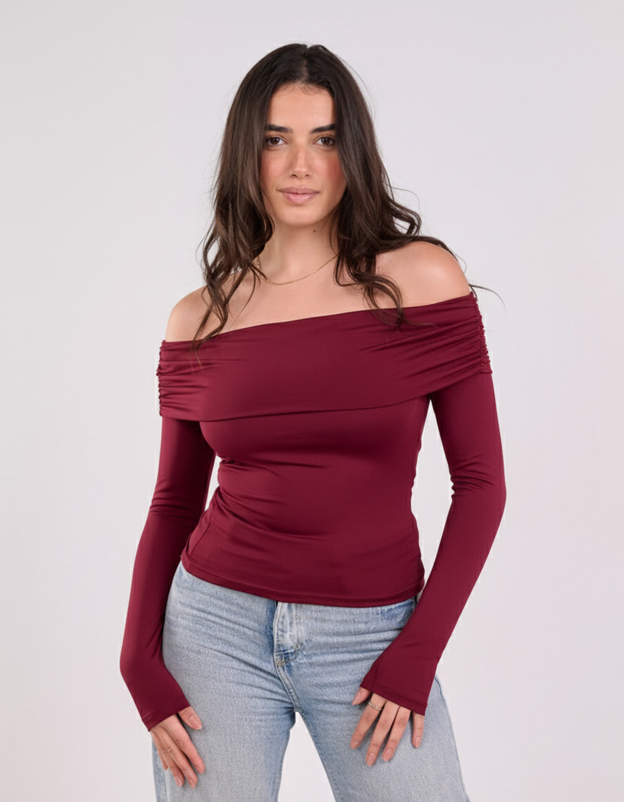OFF SHOULDER LONG SLEEVE
